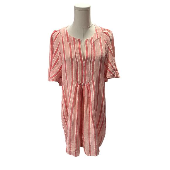 Three Graces London Prudence Striped Linen-Blend Mini Dress - Picture 2 of 6